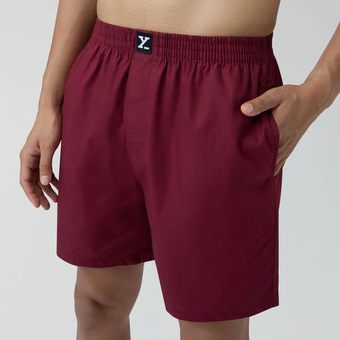 XYXX Pace Cotton Boxer Shorts Bold Burgundy