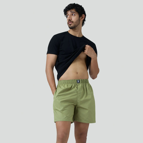 XYXX Pace Cotton Boxer Shorts Olive Green