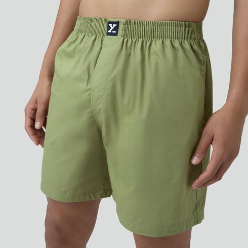 XYXX Pace Cotton Boxer Shorts Olive Green