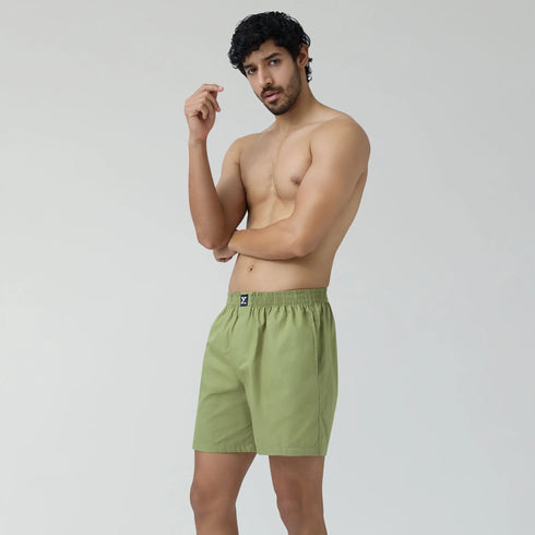XYXX Pace Cotton Boxer Shorts Olive Green