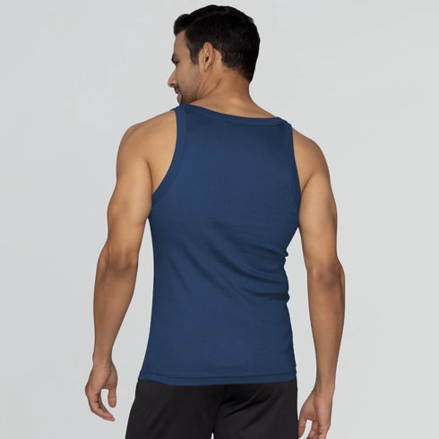 XYXX Pace Super Combed Cotton Vest Midnight Blue