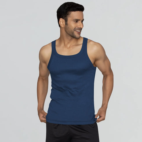 XYXX Pace Super Combed Cotton Vest Midnight Blue