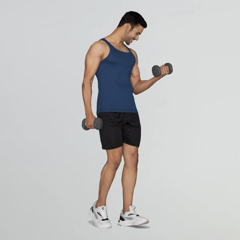 XYXX Pace Super Combed Cotton Vest Midnight Blue