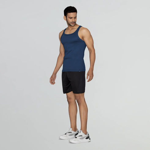 XYXX Pace Super Combed Cotton Vest Midnight Blue