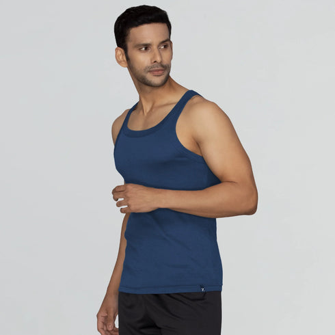 XYXX Pace Super Combed Cotton Vest Midnight Blue