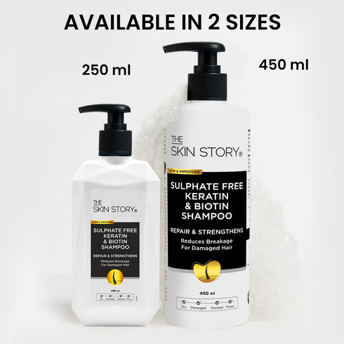 The Skin Story Sulphate-Free Keratin & Biotin Shampoo | Repairs Damaged Hair
