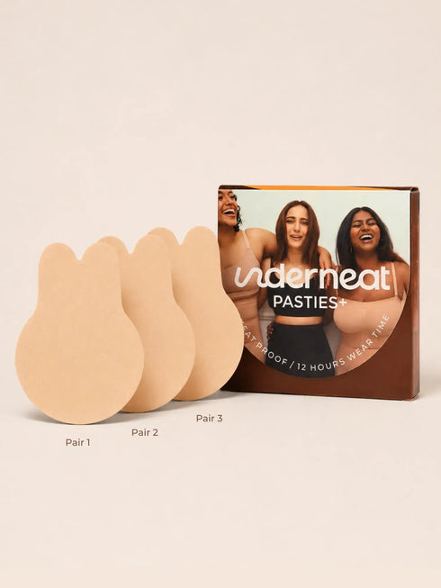 UNDERNEAT Reusable Bunny Lift Covers – Anti Sweat, Medical-Grade Adhesive, Discreet Bust Lift & Shaping - Pack of 3 - Beige