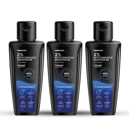 Tugain Essentials Pack of 3 | 2% Ketoconazole Shampoo