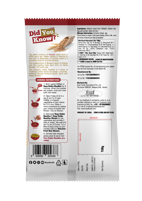 Keya Egg Hakka Noodle 150 gm Pack of 2