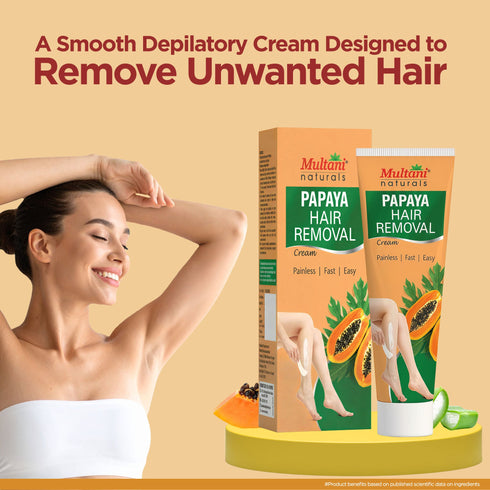 Multani Pharmaceuticals Limited Multani Naturals Papaya Hair Removal Cream Painless & Easy Cream