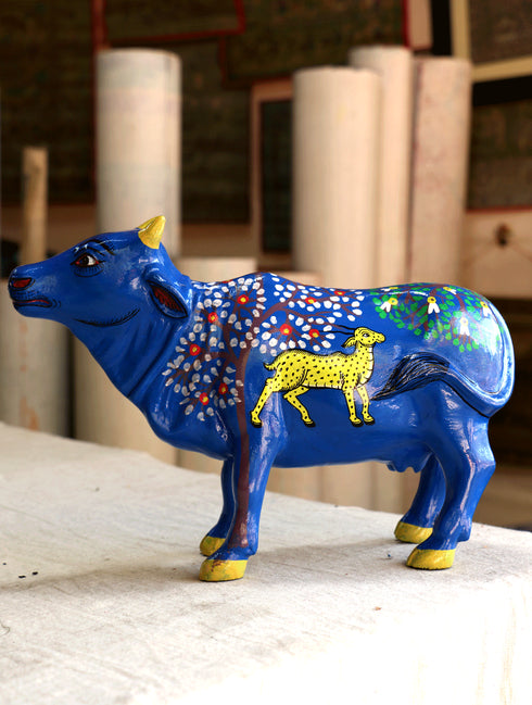 The India Craft House Pattachitra Art Curio | Cow Length