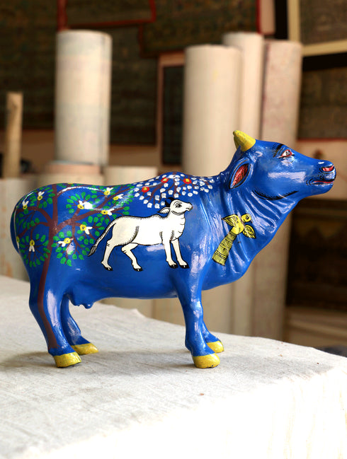 The India Craft House Pattachitra Art Curio | Cow Length