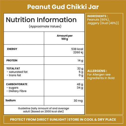 Jabsons Foods Peanut Gud Chikki Jar
