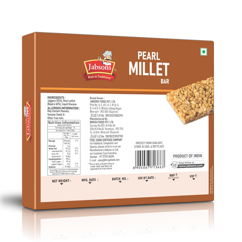 Jabsons Foods Pearl Millet Bar
