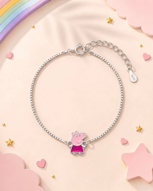 Meera Jaipur Peppa Pig Silver Bracelet