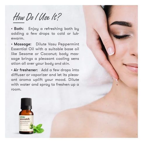Vasuestore Vasu Aromatics Peppermint Essential Oil 100 Pure and Natural