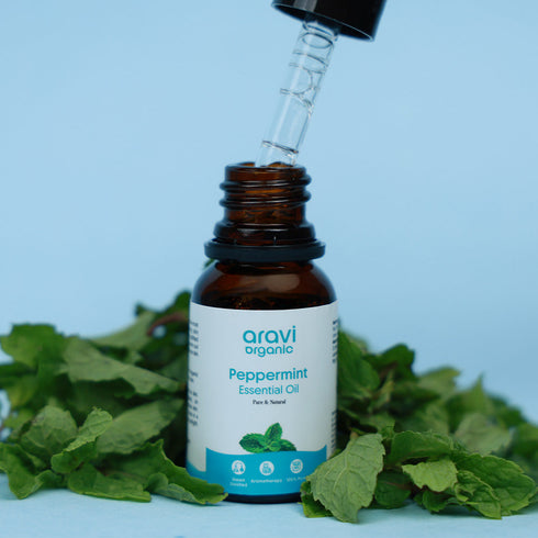 Aravi Organic 100% Peppermint Essential Oil for Hair Growth & Skin Health