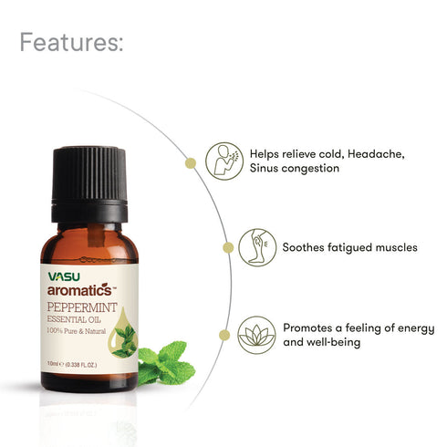 Vasuestore Vasu Aromatics Combo of Basil Peppermint Lemon Lemongrass Essential Oil