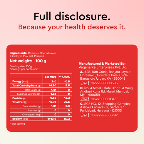 Nourish You Cashew cheese spread | Peri-peri | clean label | great taste