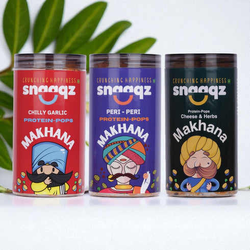 SNAAQZ All-Time Favourite Makhana Combo (Pack of 3)