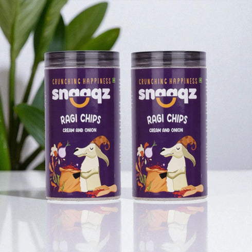 SNAAQZ Ragi Cream & Onion Chips