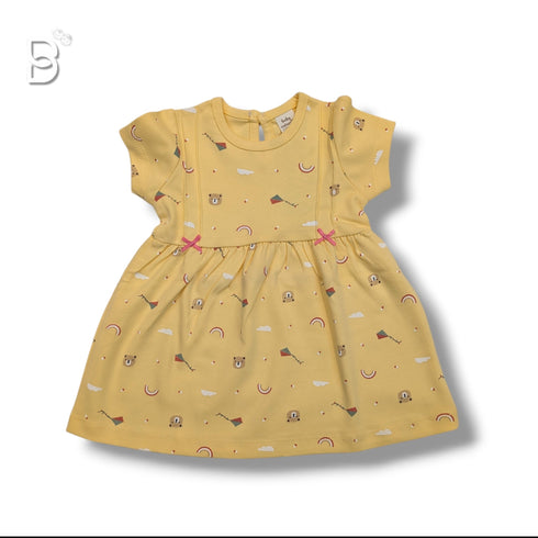 Bachpan kids wear NEWBORN FROCK -YELLOW