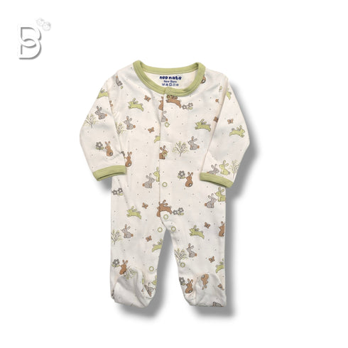Bachpan kids wear NEWBORN SET-WHITE & GREEN