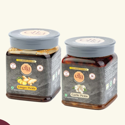 Ella Foods Ginger And Garlic Pickle (250g Each)