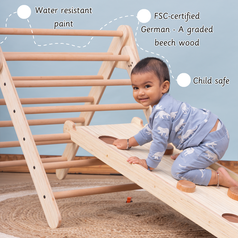 Ariro Toys Pikler Triangle and Pikler Arch - Natural