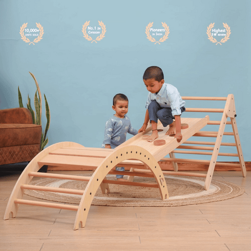 Ariro Toys Pikler Triangle and Pikler Arch - Natural