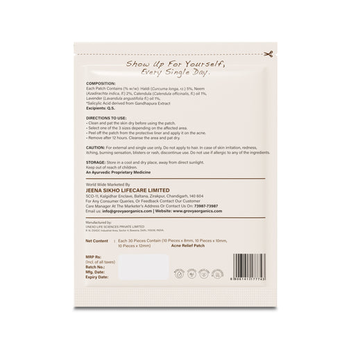 Jeena Sikho Pimple Patch Hydrocolloid Acne Patch with Turmeric Neem and Calendula
