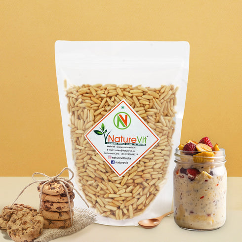 NatureVit Pine Nuts Kernels Premium Chilgoza Giri| Shell-Free & Jumbo Size