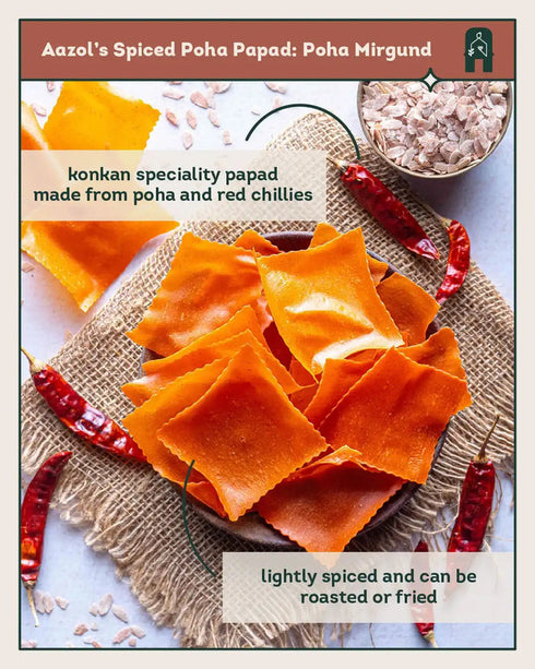 Aazol Spiced Poha Papad Poha Mirgund -175g