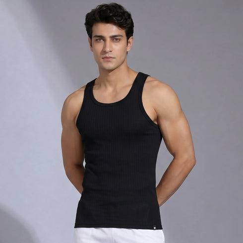 XYXX Nova Round Neck Racer Back Vest Black Knight