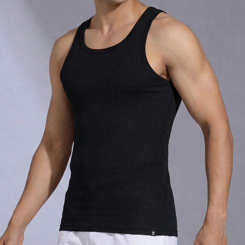 XYXX Nova Round Neck Racer Back Vest Black Knight
