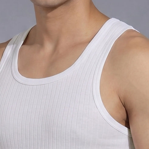 XYXX Nova Round Neck Racer Back Vest Polar White