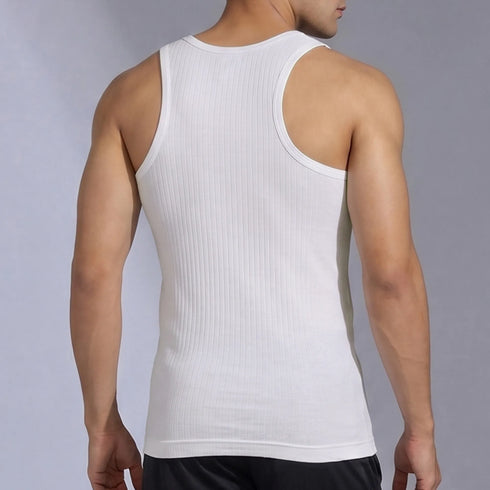 XYXX Nova Round Neck Racer Back Vest Polar White