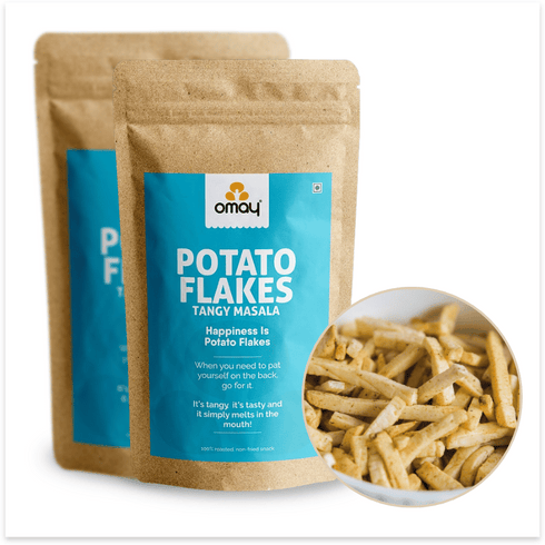 Omay Foods Potato Flakes - Tangy Masala - 200 gms Pouch (2 units)
