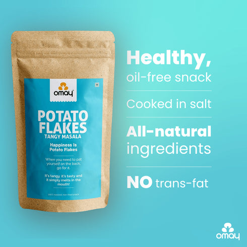 Omay Foods Potato Flakes - Tangy Masala - 200 gms Pouch (2 units)