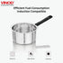 Vinod Stainless Steel Premium Hammered Sauce Pan Heavy Gauge 675 ml Milk Pan Tea Pan Induction and Gas Stove Compatible Dishwasher Safe Durable Tea Pot for Kitchen No 9