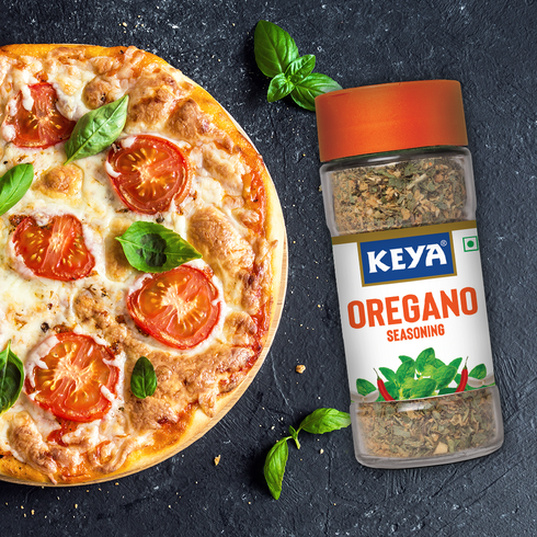 Keya Oregano Seasoning All Natural & Healthy Spice Blend for Pizza Pasta & More Glass Bottle Premium Herbs and Spices Contains Freeze dried herbs Export Quality No Preservatives The rich aroma that lasts