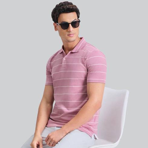 XYXX Linea Cotton Polo T-shirt - Dusty Pink