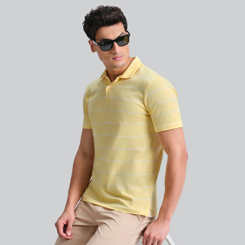 XYXX Linea Cotton Polo T-shirt - Butter Yellow