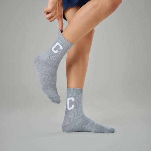XYXX Crew Calf Length Socks - Concrete Grey