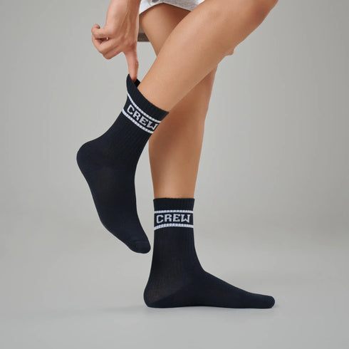 XYXX Crew Calf Length Socks - Ink Black