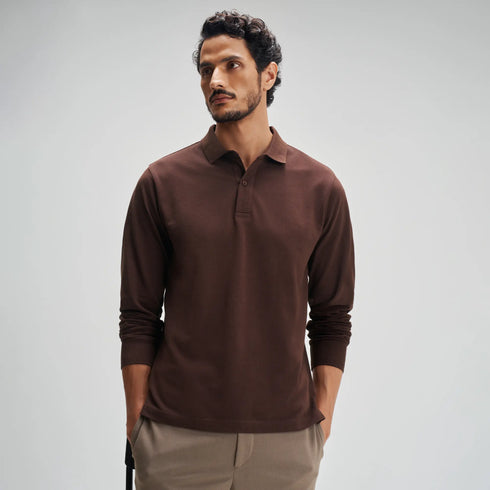 XYXX Full Sleeve Polo - Espresso Brown
