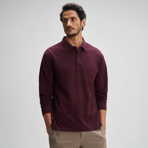 XYXX Full Sleeve Polo - Merlot Maroon