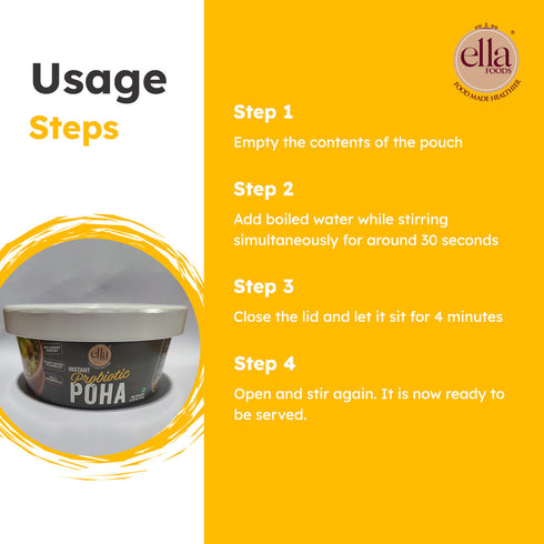 Ella Foods Instant Poha | Added Pre & Probiotics