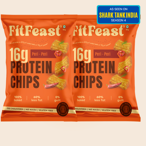 Fitfeast Protein Chips Peri Peri | As Seen on Shark Tank (Pack of 2)
