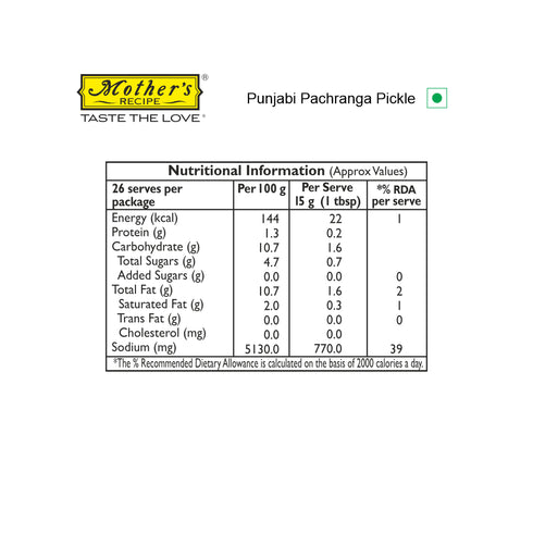 Mothers Recipe Pune Punjabi Pachranga Pickle